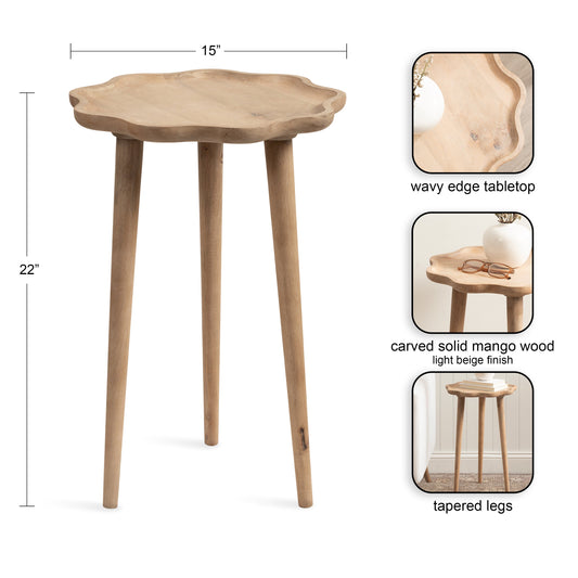 r Scallop Wood Side Table