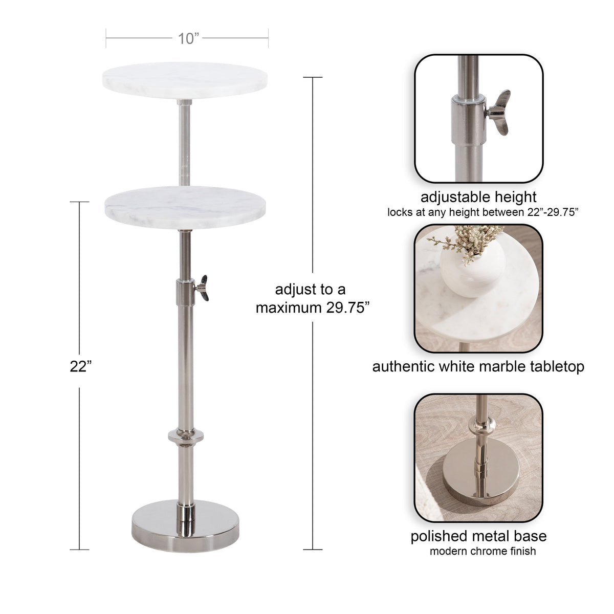 Marble Table and Plant Stand