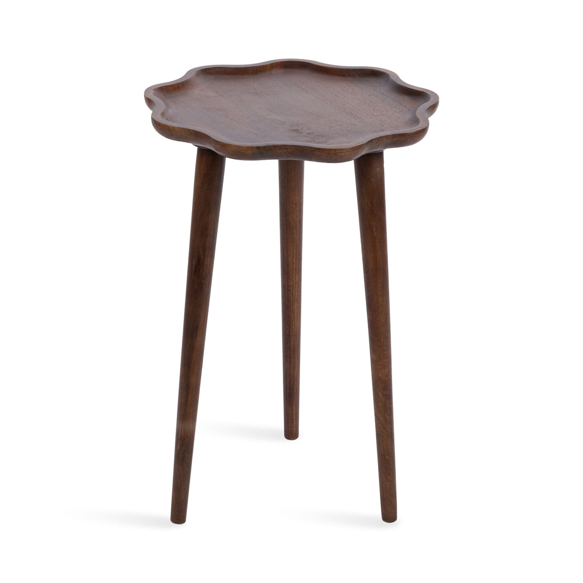 r Scallop Wood Side Table