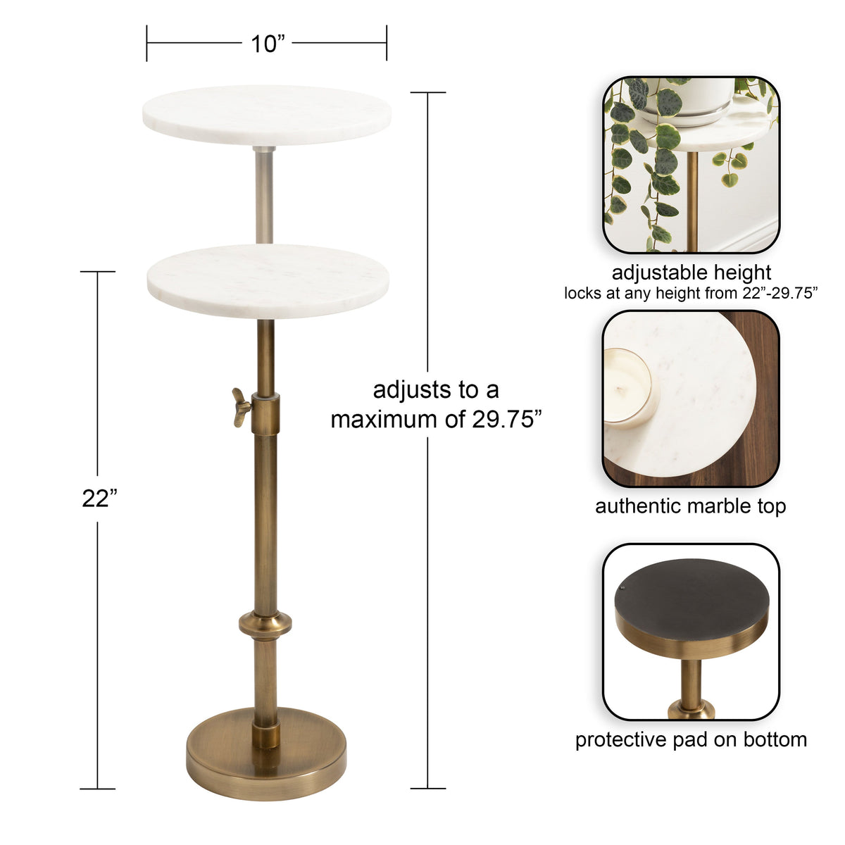 Marble Table and Plant Stand
