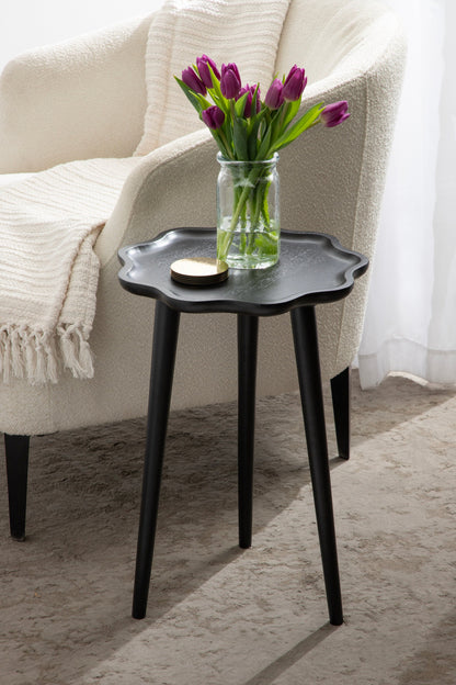 r Scallop Wood Side Table