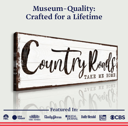 Country Roads Sign