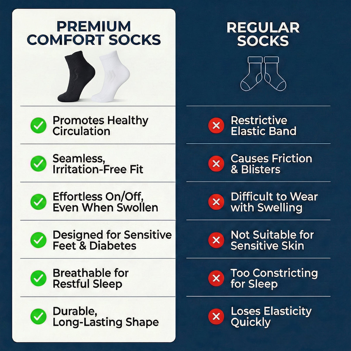 Diabetic Crew Socks