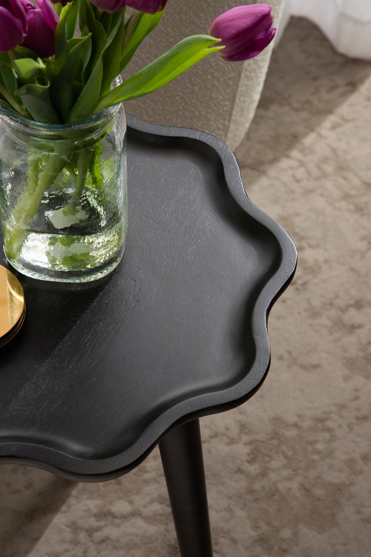 r Scallop Wood Side Table