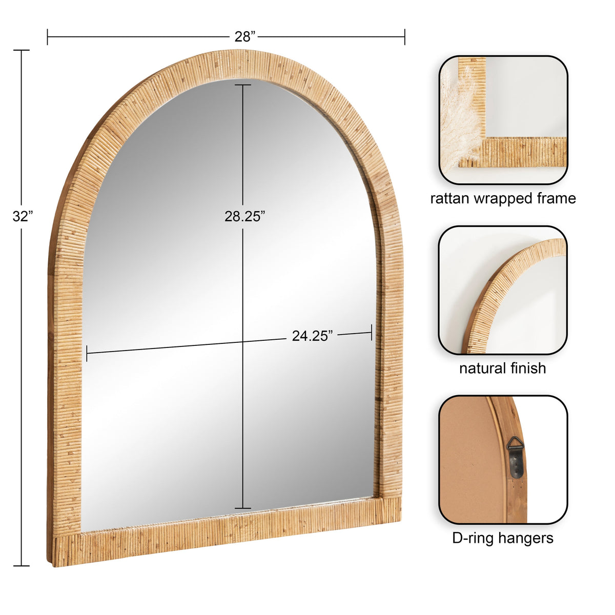 Arch Framed Wall Mirror