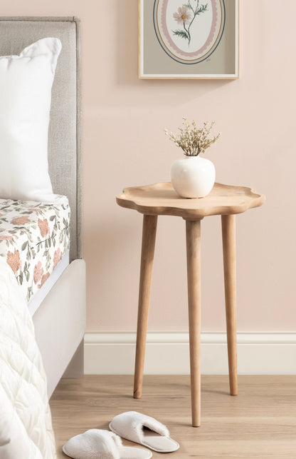r Scallop Wood Side Table