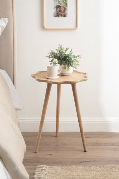 r Scallop Wood Side Table