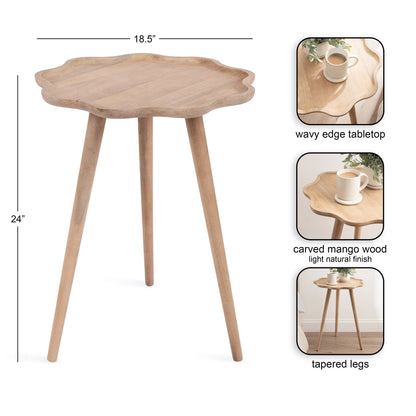 r Scallop Wood Side Table