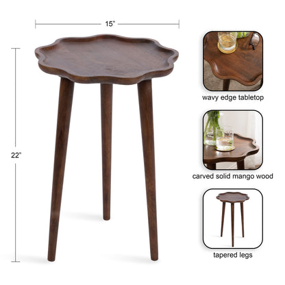r Scallop Wood Side Table