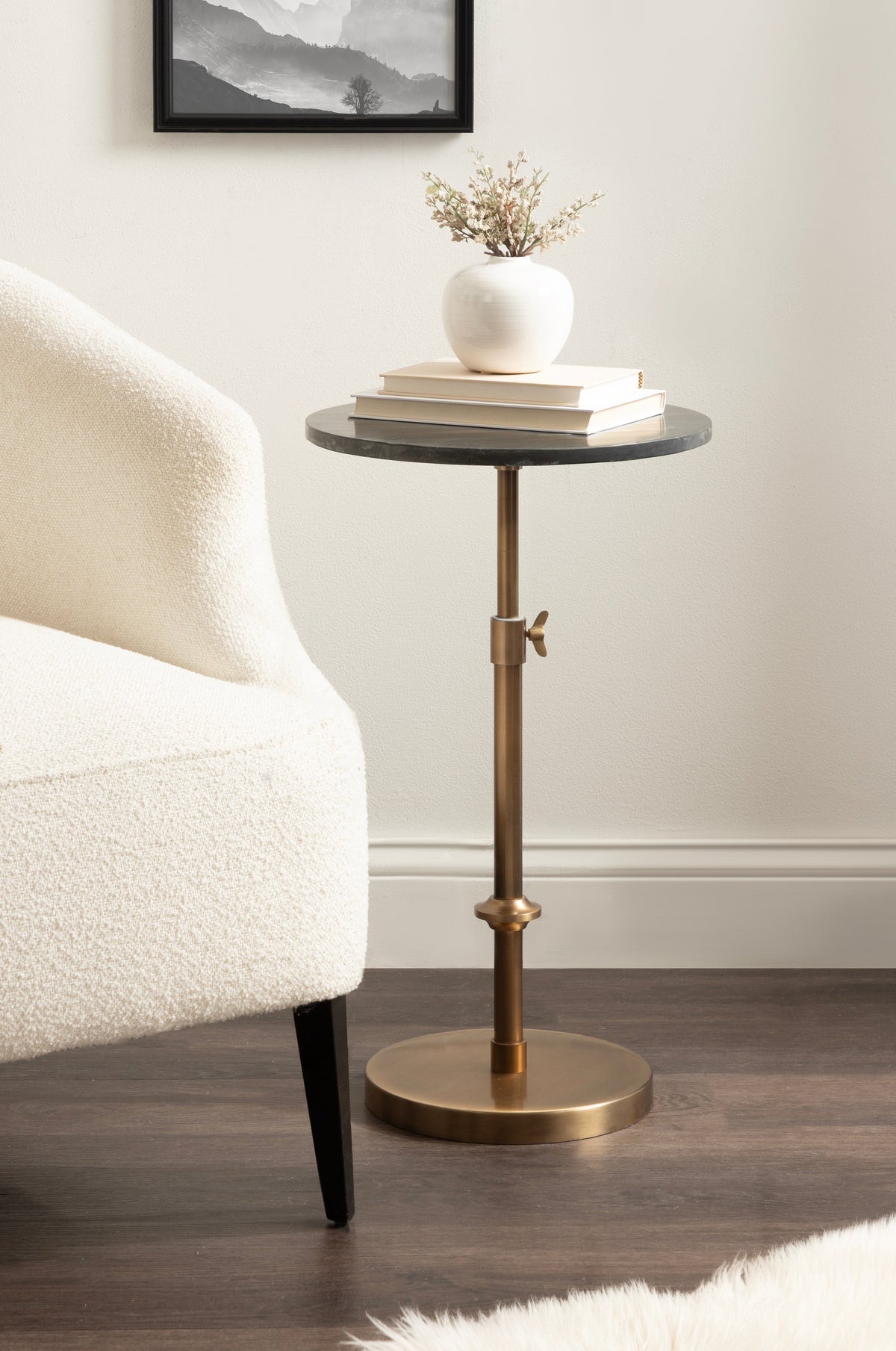 Marble Table and Plant Stand