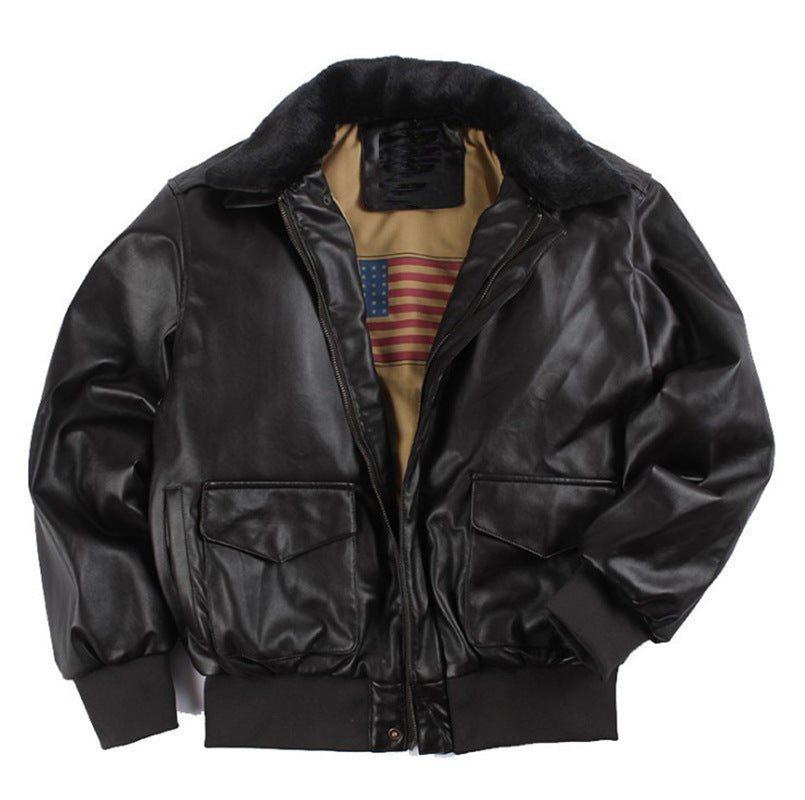 Men's Plus Size Leather Coat
