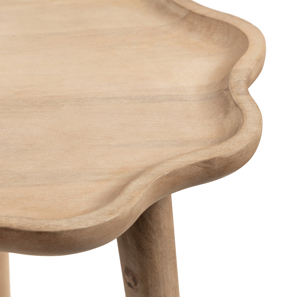 r Scallop Wood Side Table