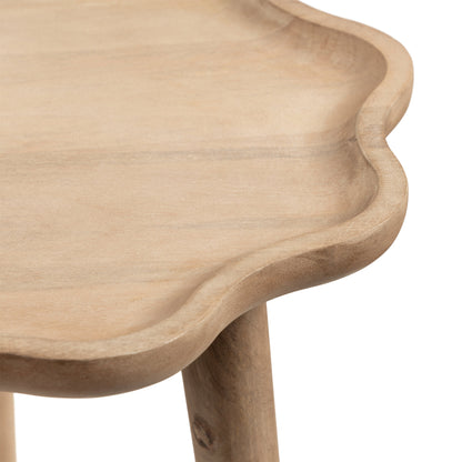 r Scallop Wood Side Table