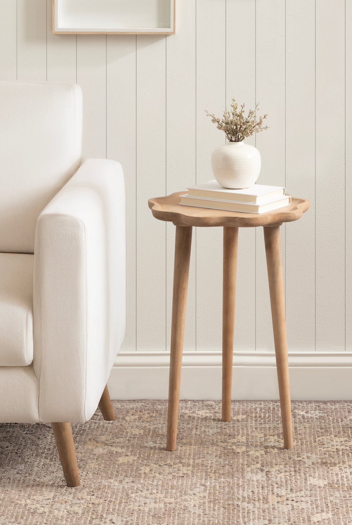 r Scallop Wood Side Table