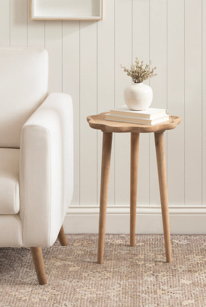 r Scallop Wood Side Table