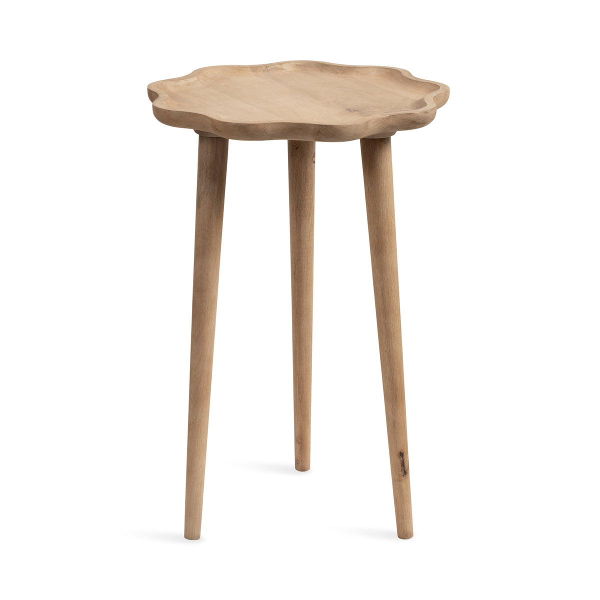 r Scallop Wood Side Table