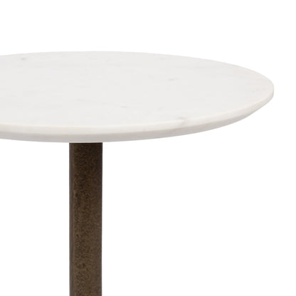 Marble and Metal Round Side Table