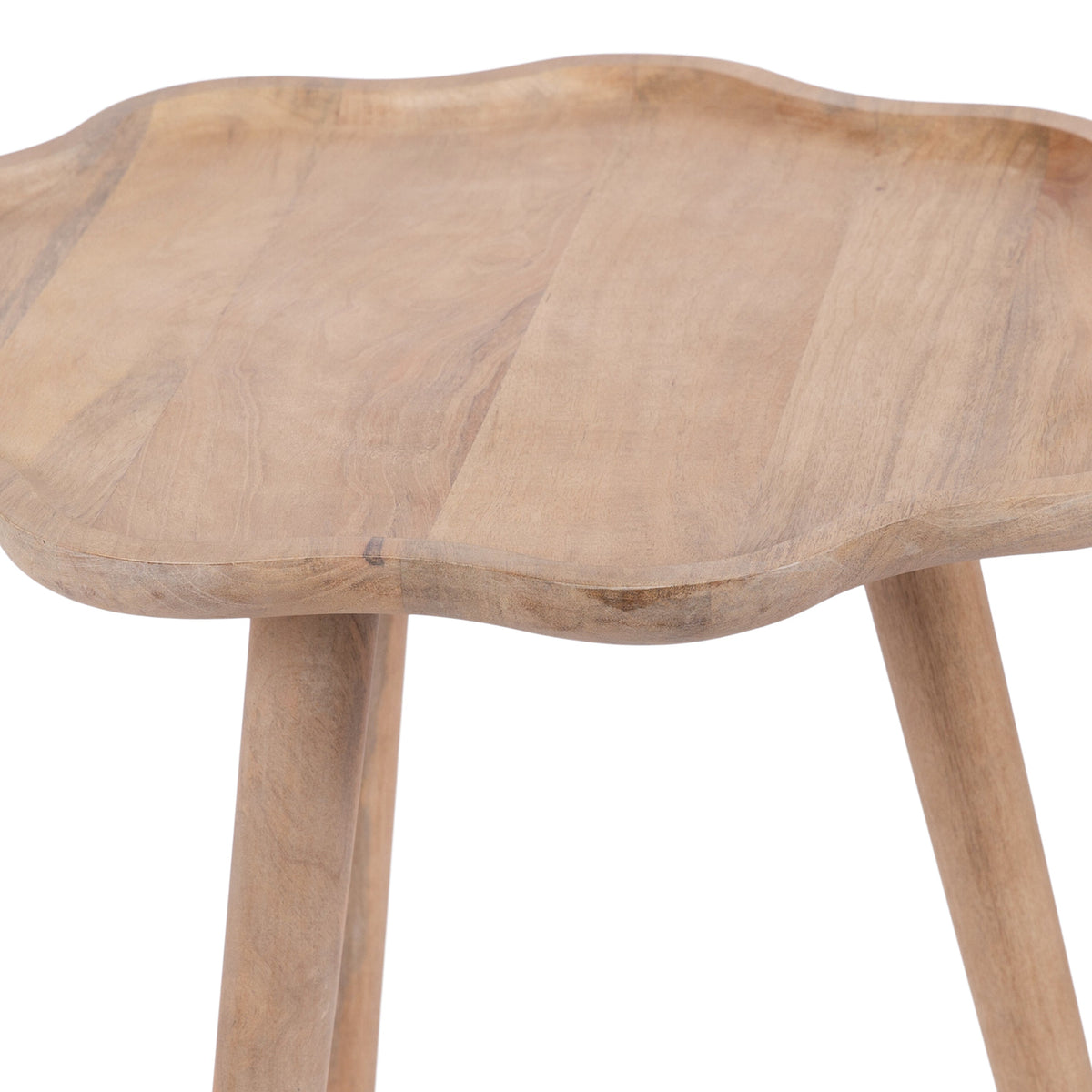 r Scallop Wood Side Table