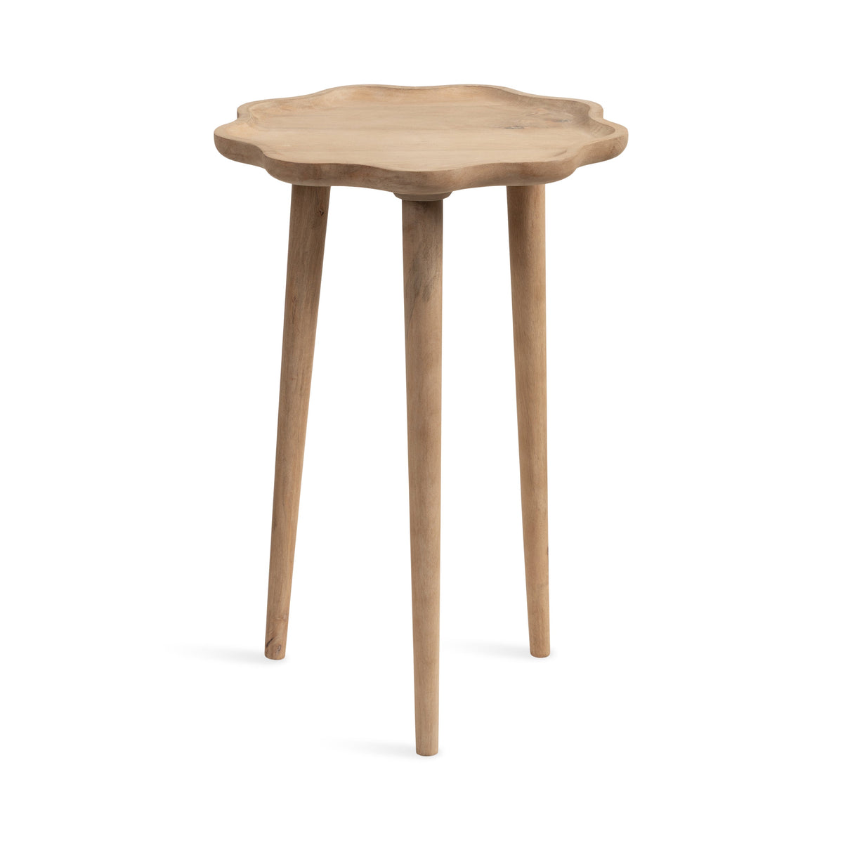 r Scallop Wood Side Table