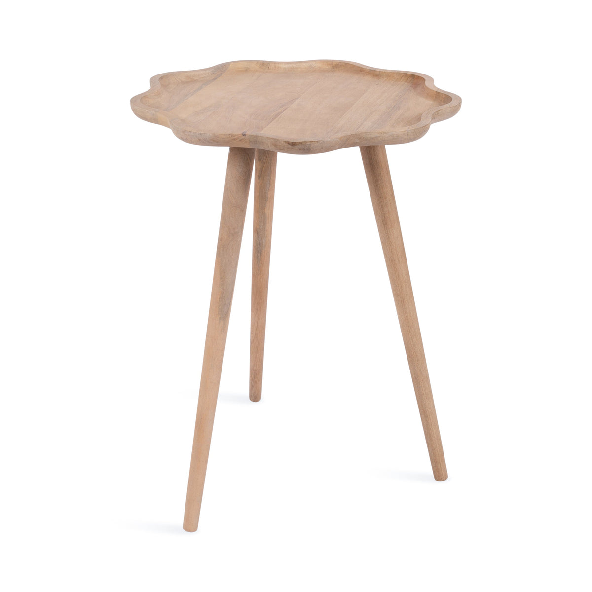 r Scallop Wood Side Table