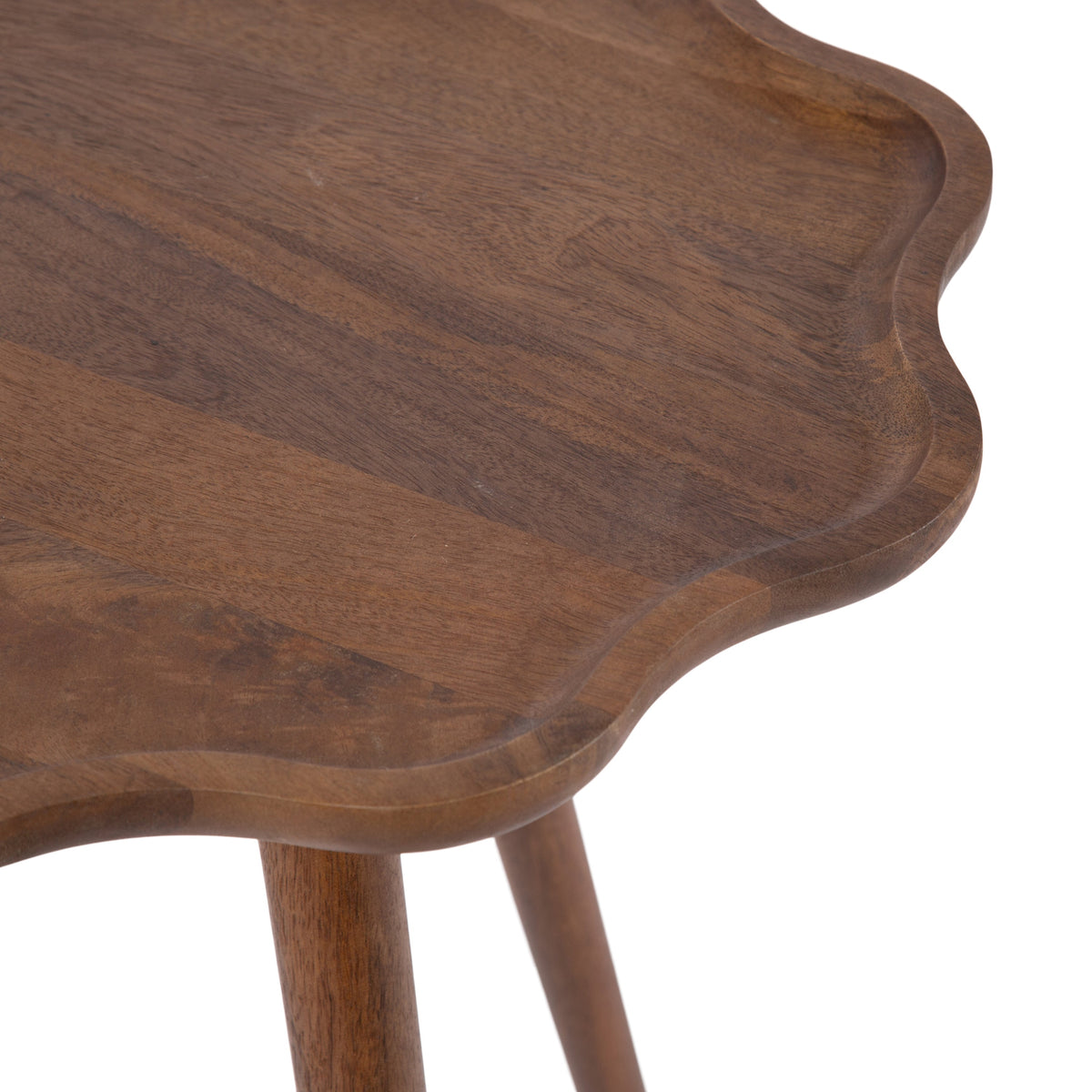 r Scallop Wood Side Table