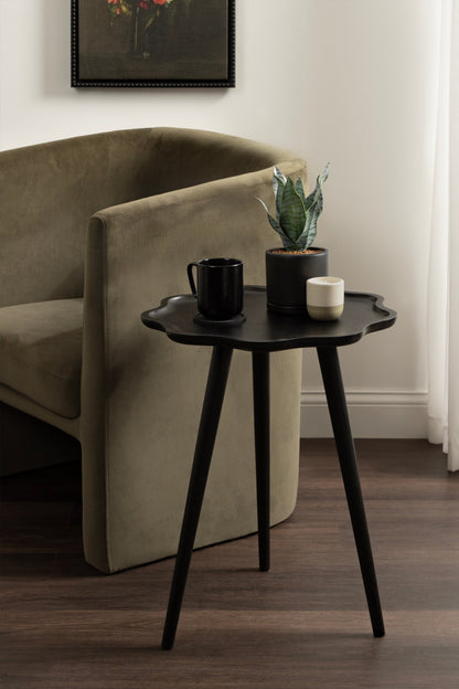 r Scallop Wood Side Table