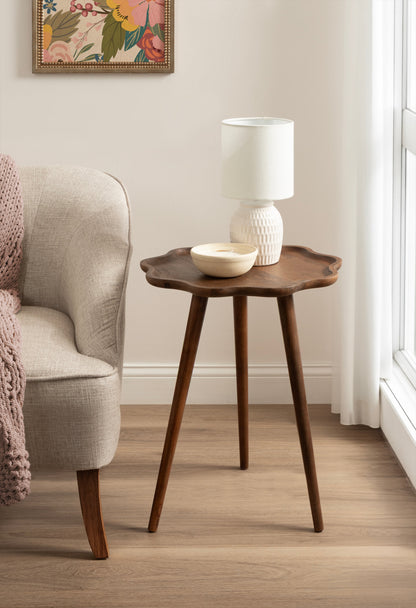 r Scallop Wood Side Table