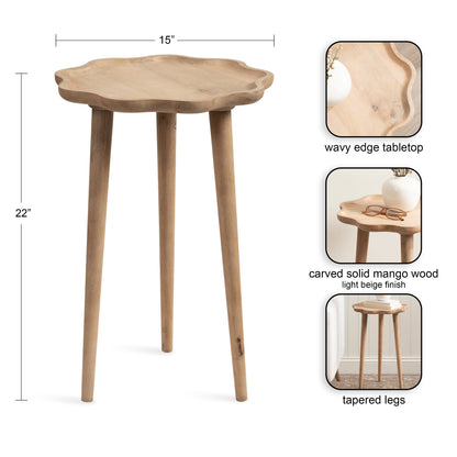 r Scallop Wood Side Table