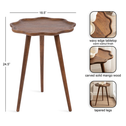 r Scallop Wood Side Table