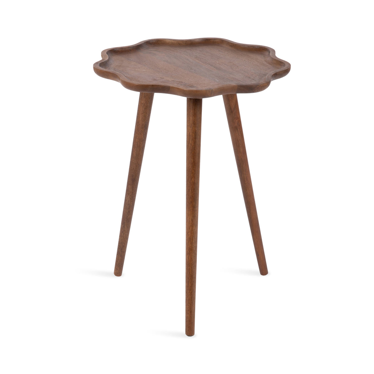 r Scallop Wood Side Table